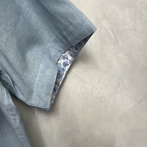 NWT Rue Saint Patrick Mens Blue button up short sleeve, Size S - Picture 9 of 10